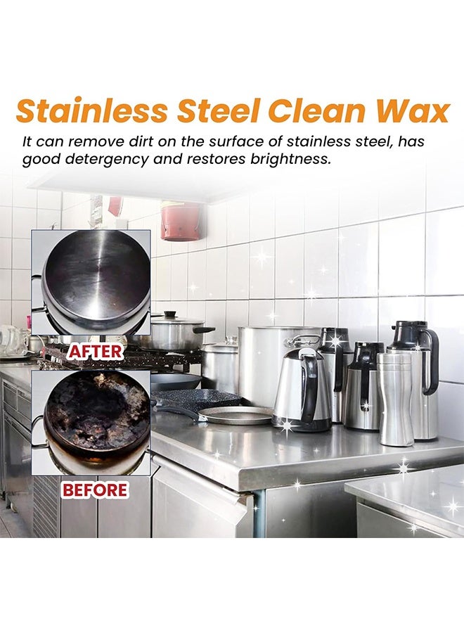 ويليام وير واكس تنظيف الفولاذ المقاوم للصدأ، معجون تنظيف الفولاذ المقاوم للصدأ، منظف واكس الفولاذ المقاوم للصدأ 3 في 1 لإزالة الشحوم وتنظيف المعادن وتلميعها، معجون تنظيف الفولاذ المقاوم للصدأ بتقنية النانو السحرية - آمن على الأسطح، معجون تنظيف الفولاذ المقاوم للصدأ للأجهزة - Image 2